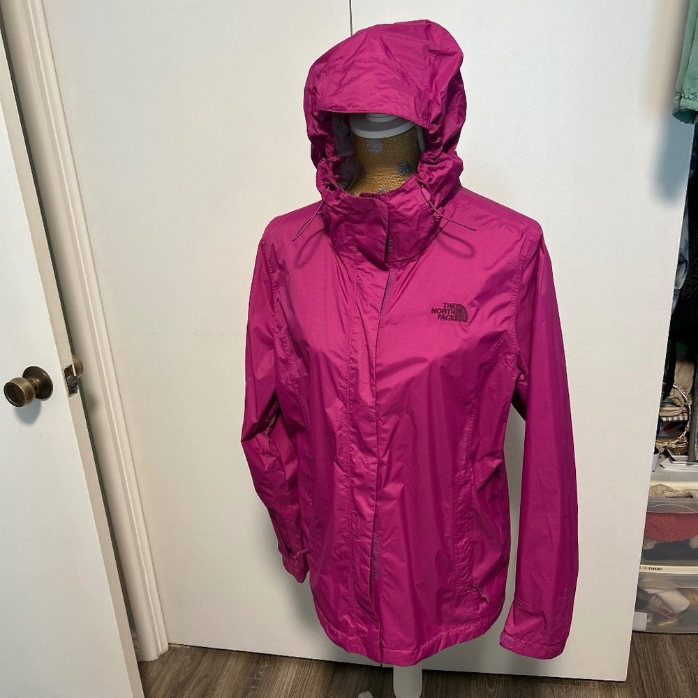 The North Face Dry Ven Windbreaker Jacket Women's Medium Dark Pink Vented Hooded